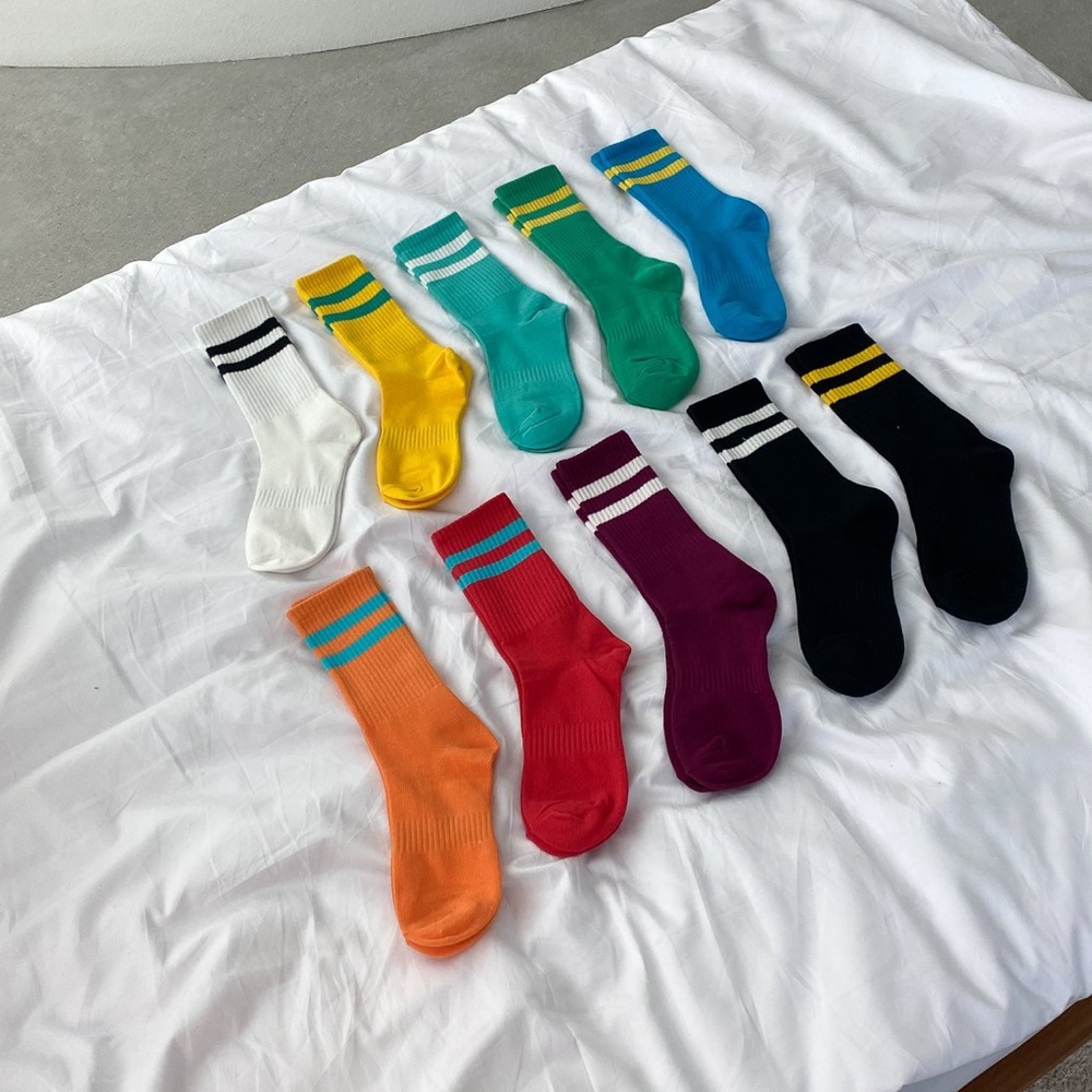 2-Stripe Crew Socks